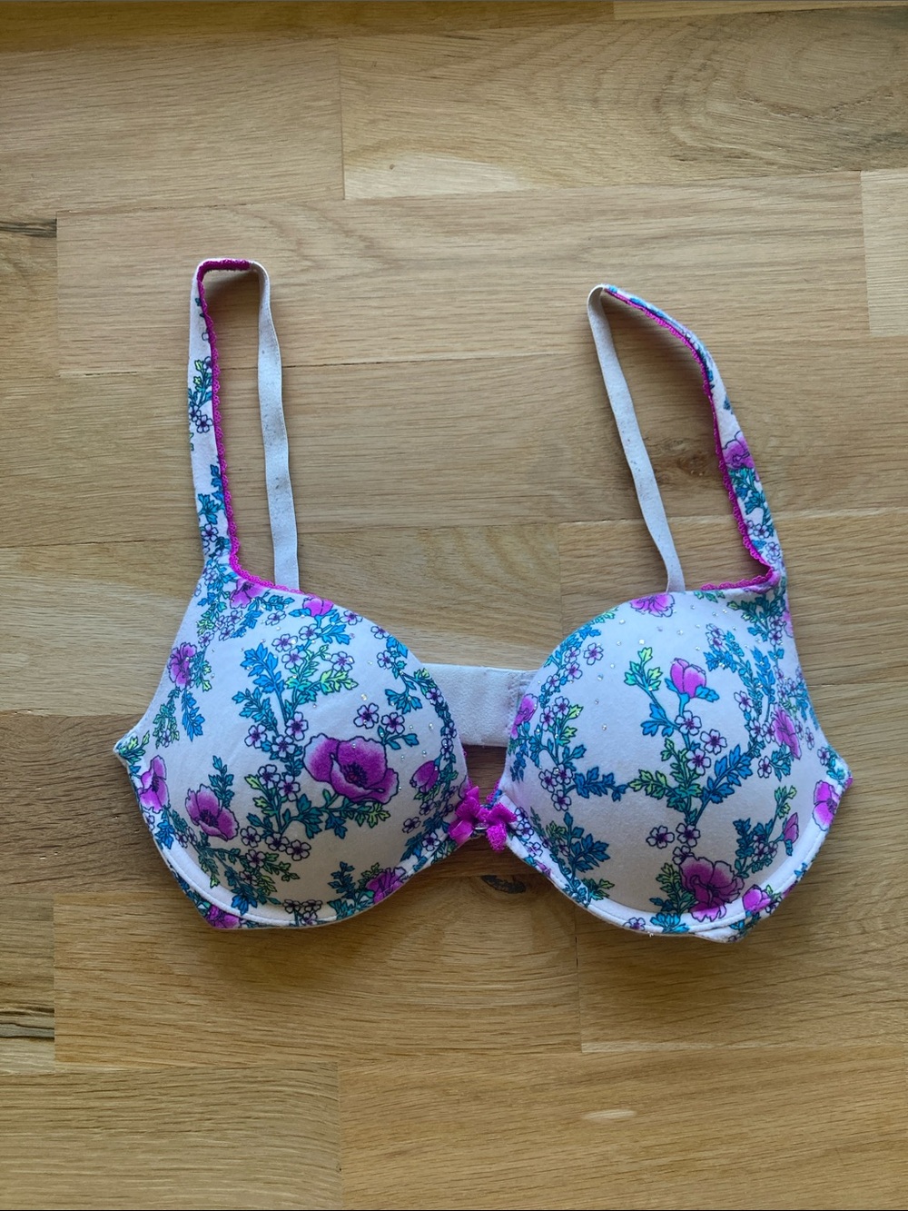 Victoria's Secret Pink Floral Underwire T-Shirt Bra